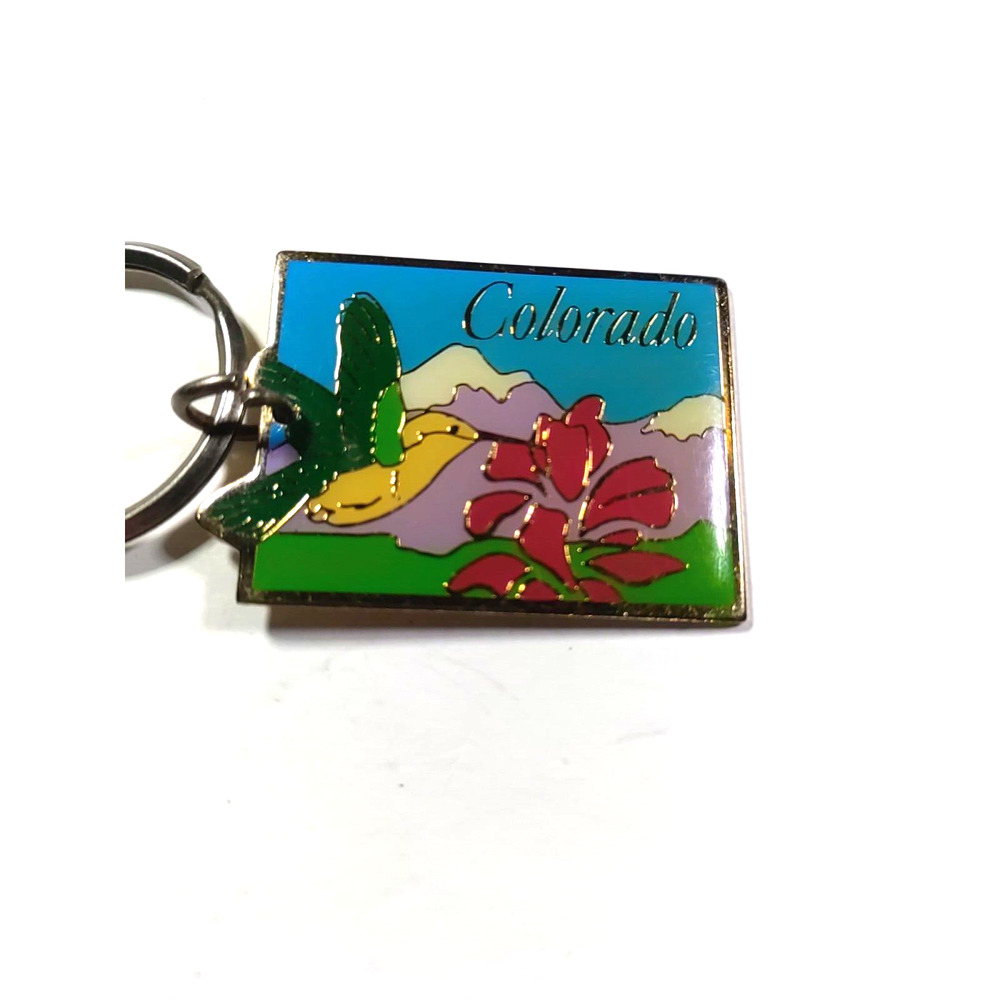 Colorado Metal Keychain Hummingbird Mountains - Picture 5 of 8